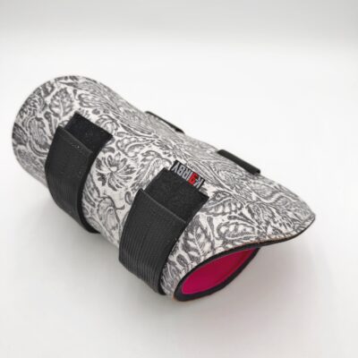 Bespoke Black Floral Padded Leather Bicep Gauntlet