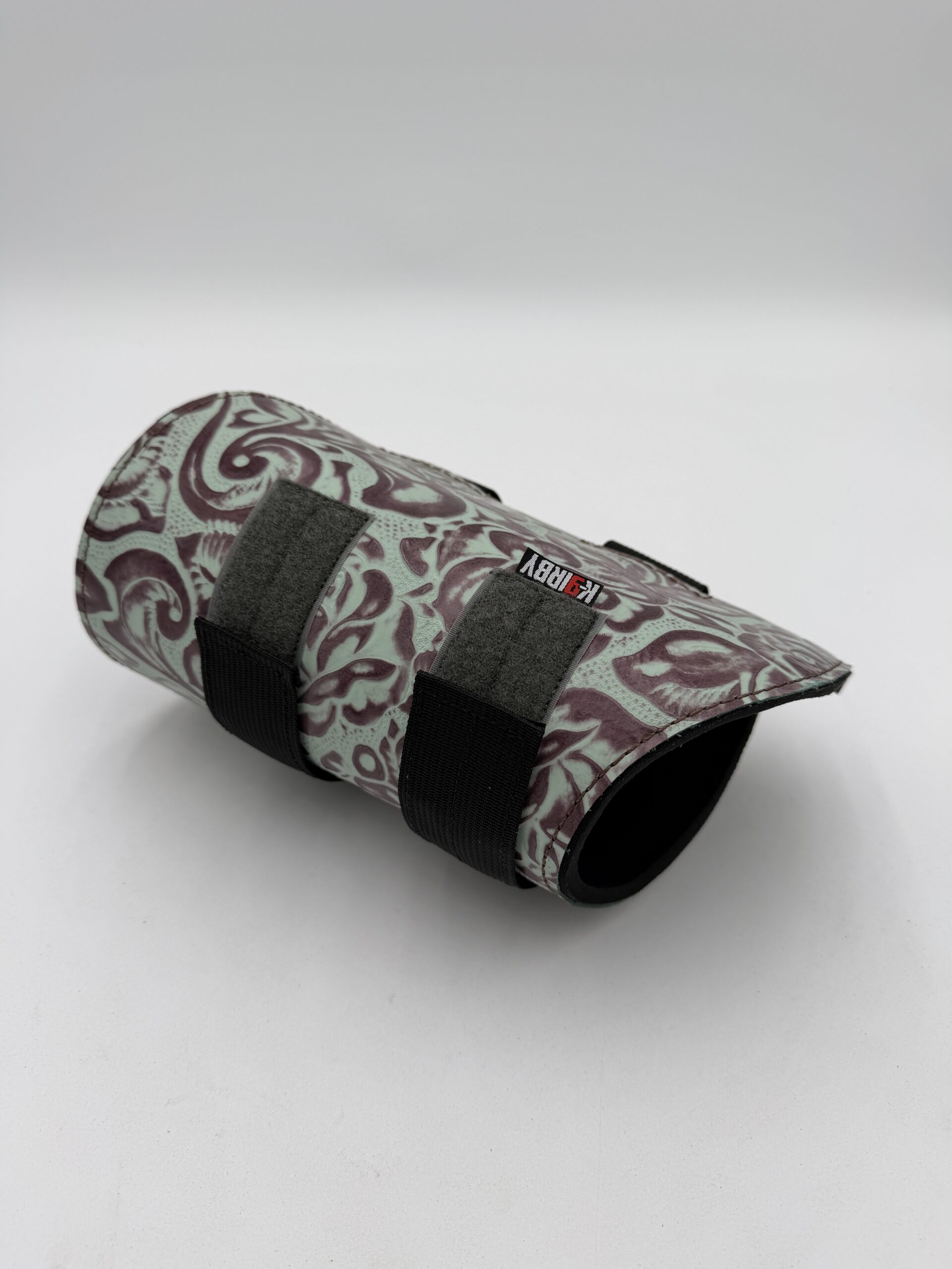 Bespoke Teal and Brown Padded Leather Bicep Gauntlet - Image 4