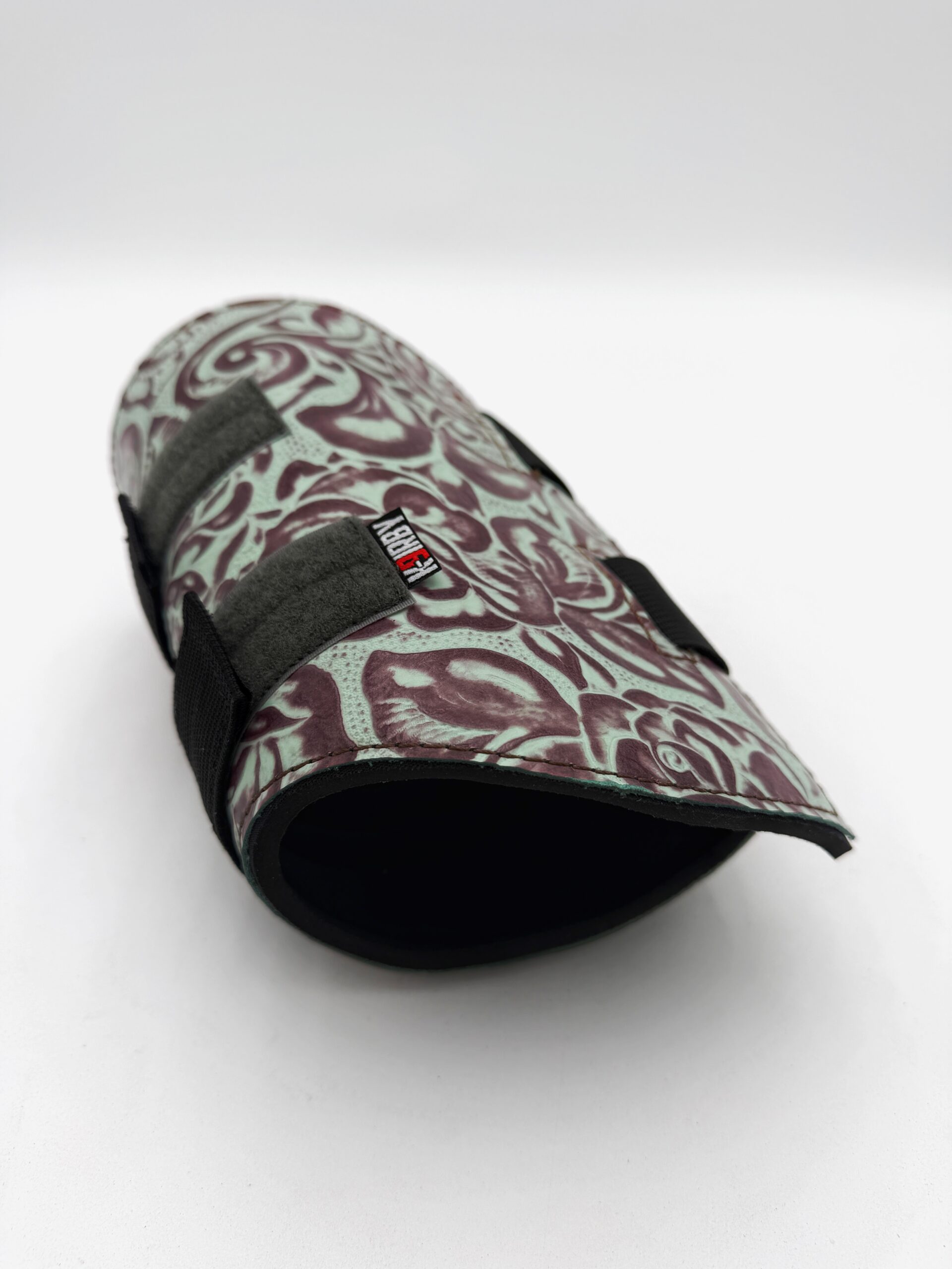 Bespoke Teal and Brown Padded Leather Bicep Gauntlet