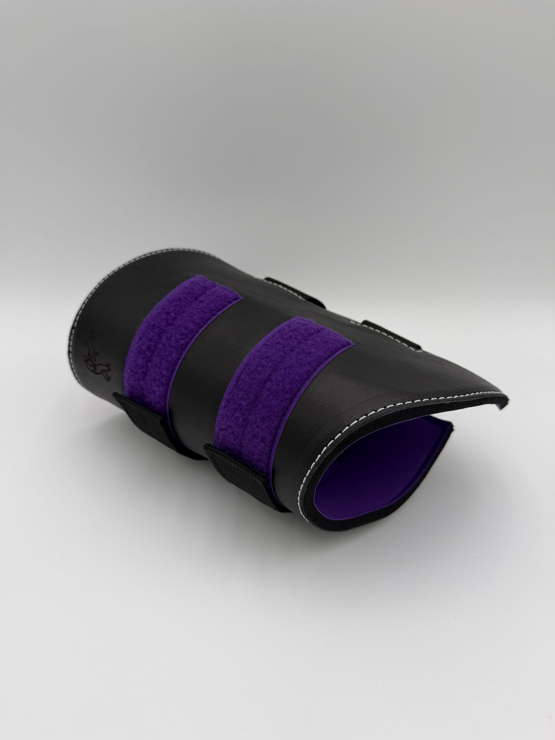 Bespoke Purple Padded Leather Bicep Gauntlet - Image 4
