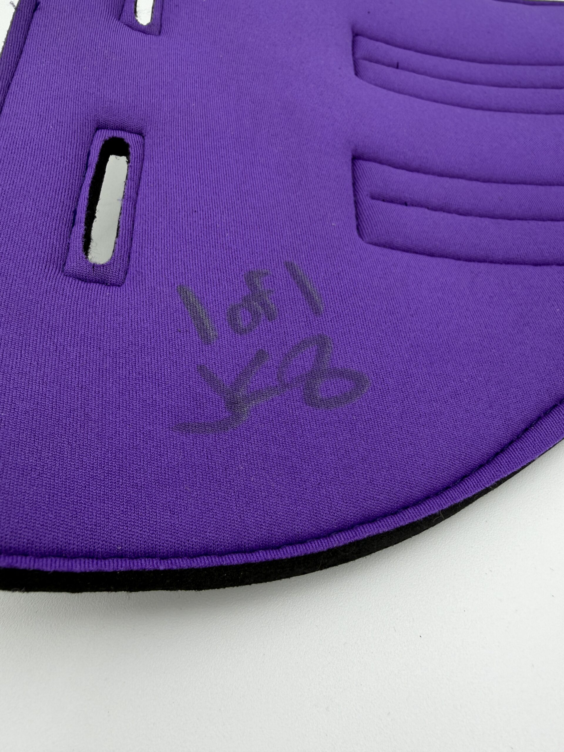 Bespoke Purple Padded Leather Bicep Gauntlet - Image 2